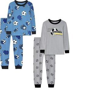 Vopawetty Boys 4-Piece Pajamas Cotton Set Kids Sleepwear Size:8 (good for 6-7y)